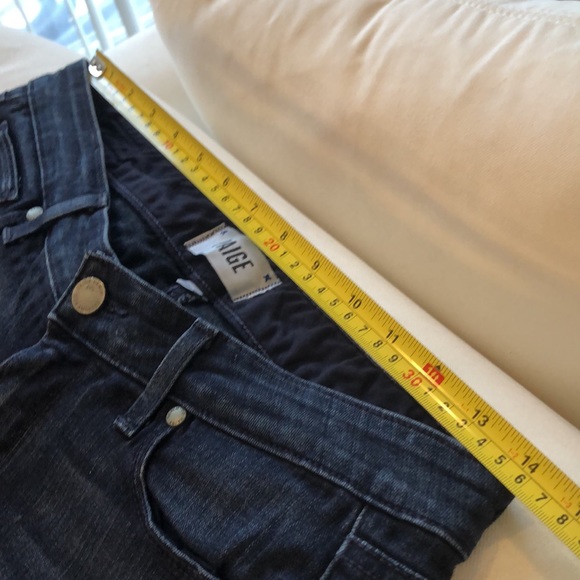🤩 PAIGE Midlake Skyline Straight leg 34” super soft ink blue stretchy jeans - Picture 12 of 16